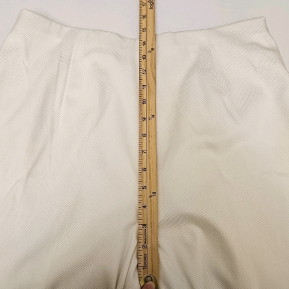 Talbots Textured Pants Womens 16 NWOT Vtg White Lined Office Careerwear - Picture 2 of 7